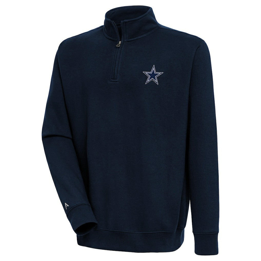Dallas Cowboys Antigua Victory Quarter-Zip Pullover Top - Navy Pullover