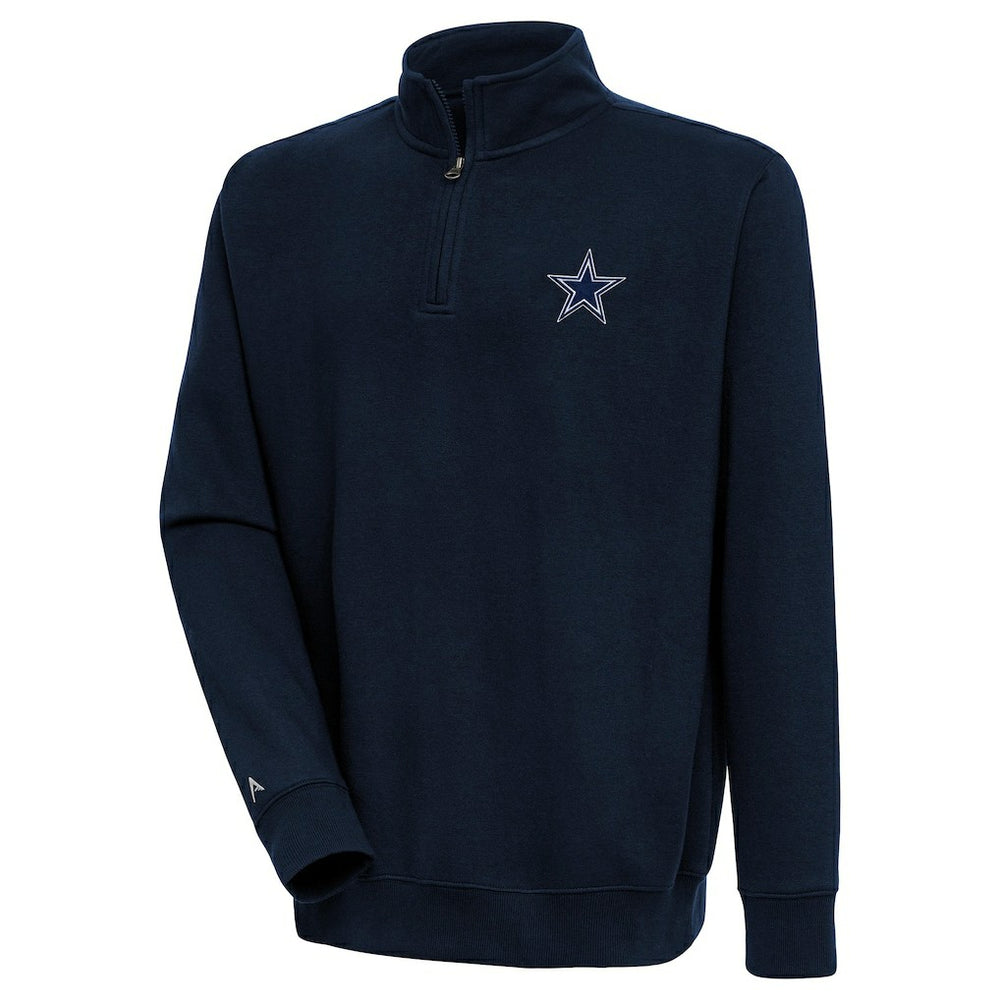 Dallas Cowboys Antigua Victory Quarter-Zip Pullover Top - Navy Pullover