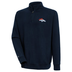 Denver Broncos Antigua Victory Quarter-Zip Pullover Top - Navy Pullover