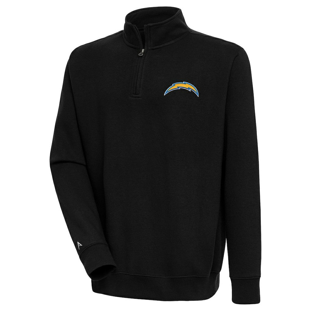 Los Angeles Chargers Antigua Victory Quarter-Zip Pullover Top - Black Pullover