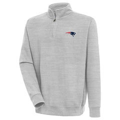 New England Patriots Antigua Victory Quarter-Zip Pullover Top - Heather Gray Pullover