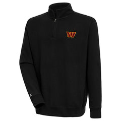 Washington Commanders Antigua Victory Quarter-Zip Pullover Top - Black Pullover