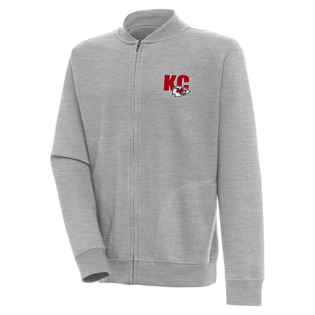 Kansas City Chiefs Antigua Victory Full-Zip Jacket - Heather Gray Jackets