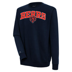 Chicago Bears Antigua Victory Chenille Pullover Sweatshirt - Navy Pullover
