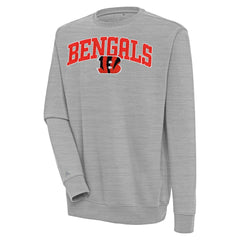 Cincinnati Bengals Antigua Victory Chenille Pullover Sweatshirt - Heather Gray Pullover