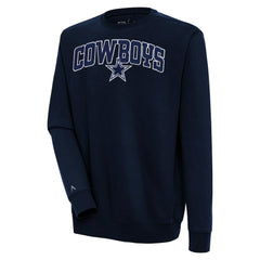 Dallas Cowboys Antigua Victory Chenille Pullover Sweatshirt - Navy Pullover