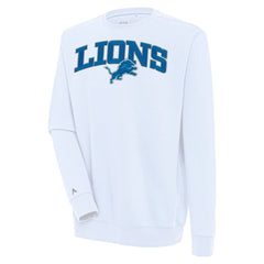 Detroit Lions Antigua Victory Chenille Pullover Sweatshirt - White Pullover
