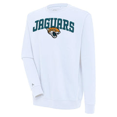 Jacksonville Jaguars Antigua Victory Chenille Pullover Sweatshirt - White Pullover