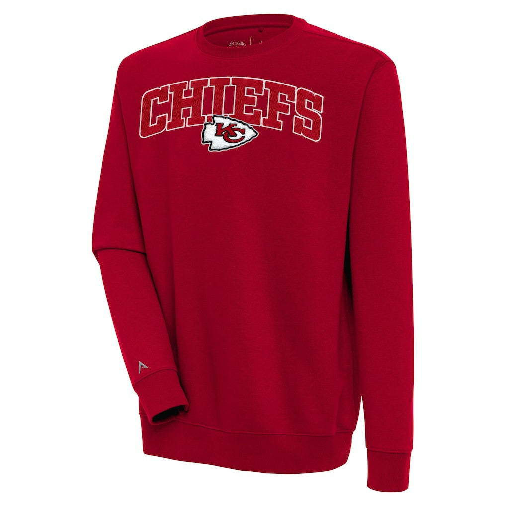 Kansas City Chiefs Antigua Victory Chenille Pullover Sweatshirt - Red Pullover