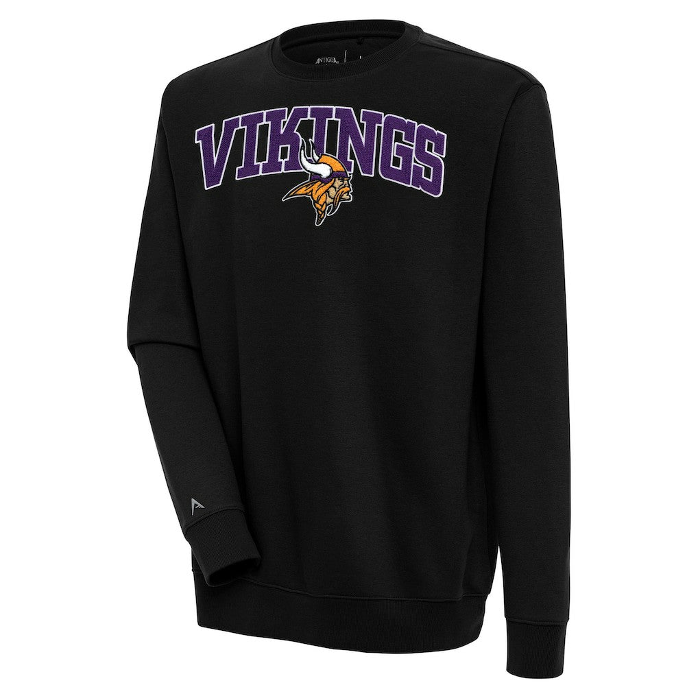 Minnesota Vikings Antigua Victory Chenille Pullover Sweatshirt - Black Pullover