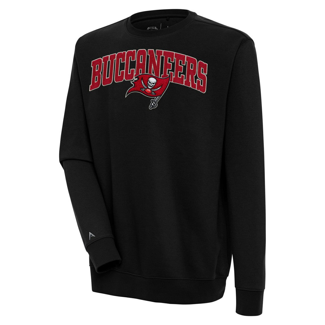 Tampa Bay Buccaneers Antigua Victory Chenille Pullover Sweatshirt - Black Pullover