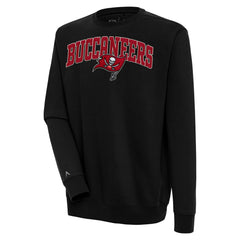 Tampa Bay Buccaneers Antigua Victory Chenille Pullover Sweatshirt - Black Pullover