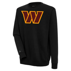 Washington Commanders Antigua Victory Chenille Pullover Sweatshirt - Black Pullover