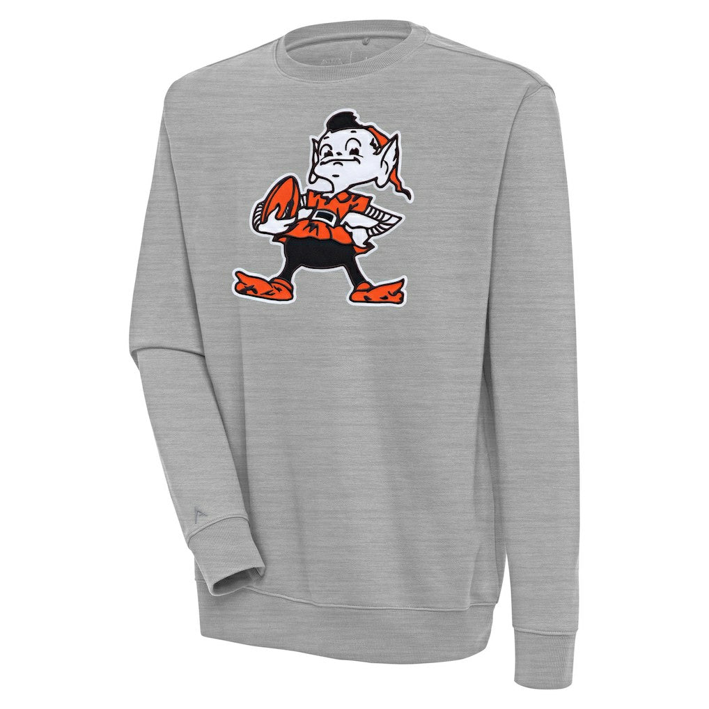 Cleveland Browns Antigua Victory Pullover Sweatshirt - Heather Gray Pullover