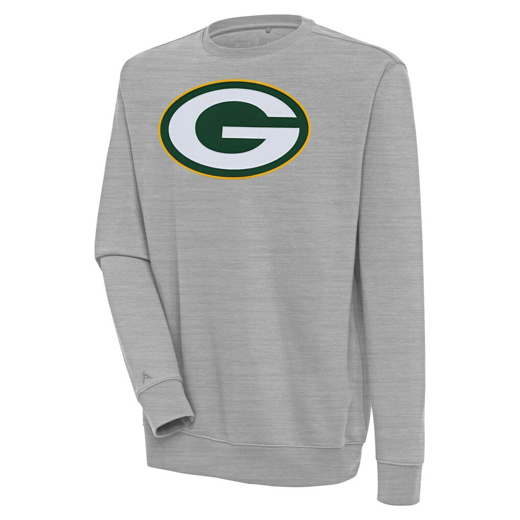 Green Bay Packers Antigua Victory Pullover Sweatshirt - Heather Gray Pullover