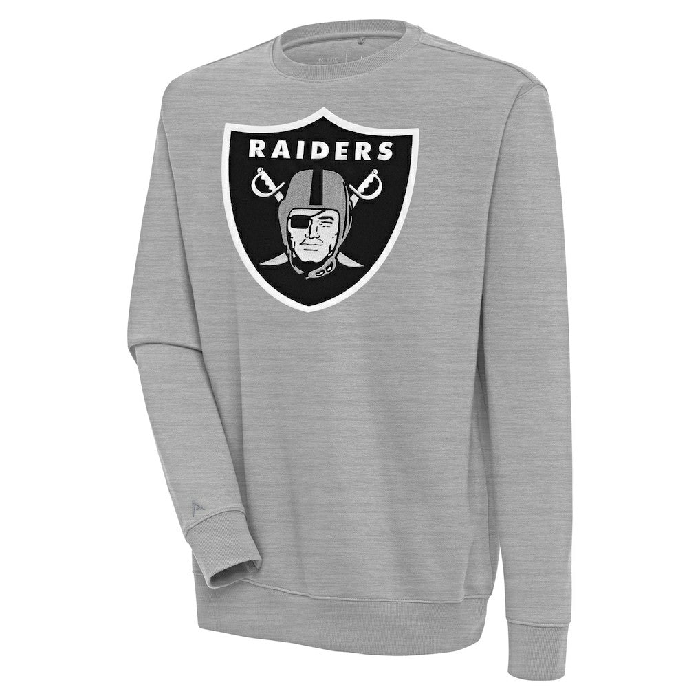 Las Vegas Raiders Antigua Victory Pullover Sweatshirt - Heather Gray Pullover