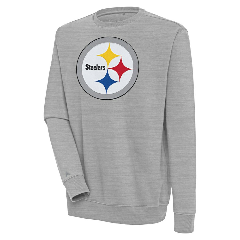 Pittsburgh Steelers Antigua Victory Pullover Sweatshirt - Heather Gray Pullover