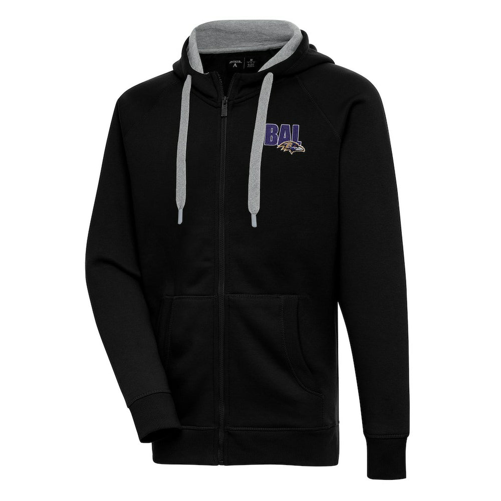 Baltimore Ravens Antigua Victory Full-Zip Hoodie - Black Hoodies