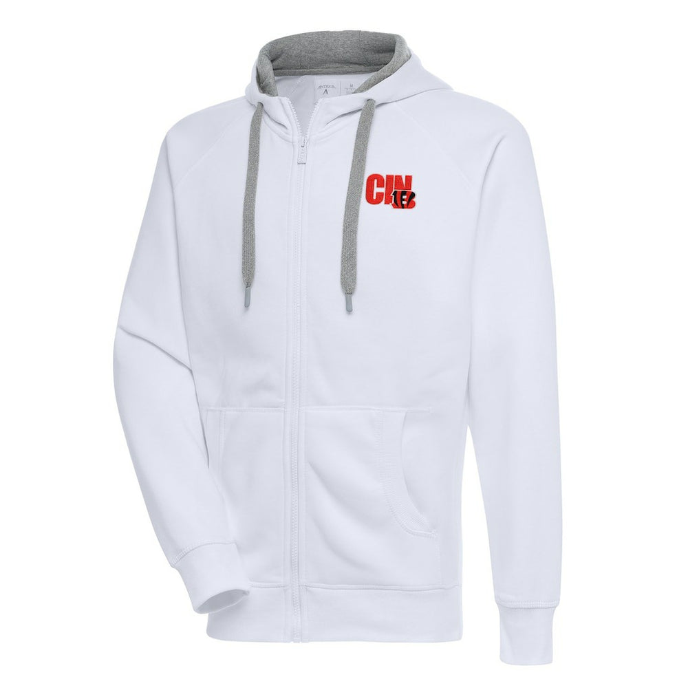 Cincinnati Bengals Antigua Victory Full-Zip Hoodie - White Hoodies