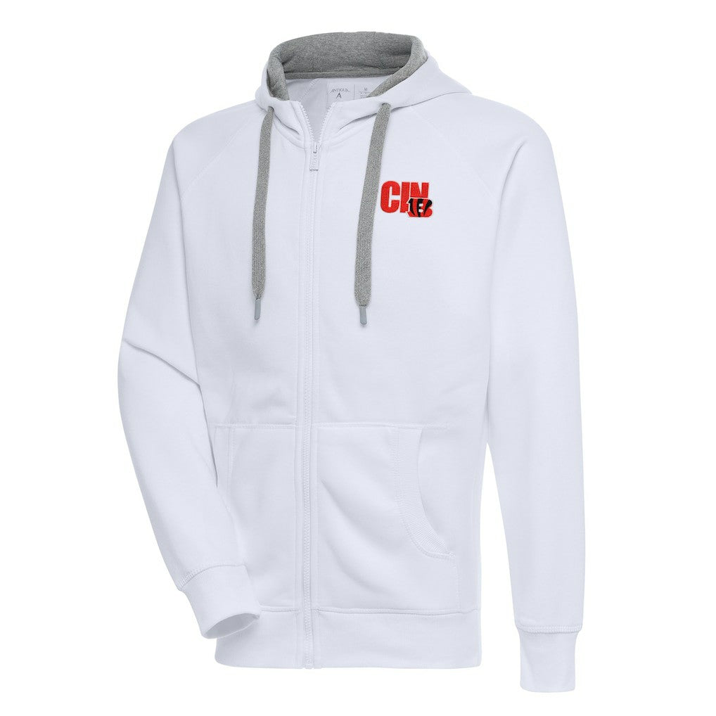 Cincinnati Bengals Antigua Victory Full-Zip Hoodie - White Hoodies