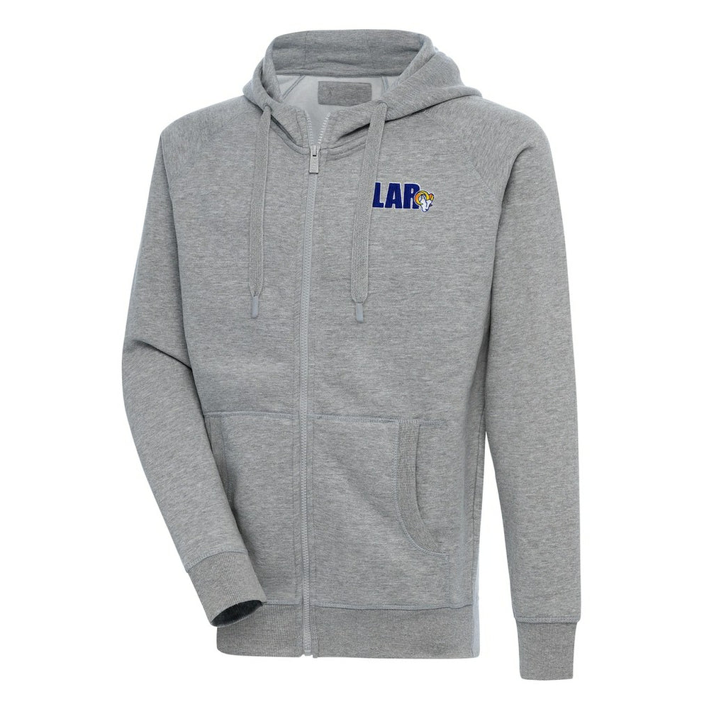Los Angeles Rams Antigua Victory Full-Zip Hoodie - Heather Gray Hoodies