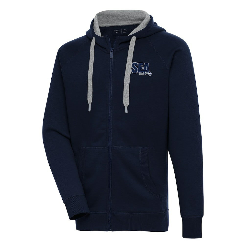Seattle Seahawks Antigua Victory Full-Zip Hoodie - College Navy Hoodies