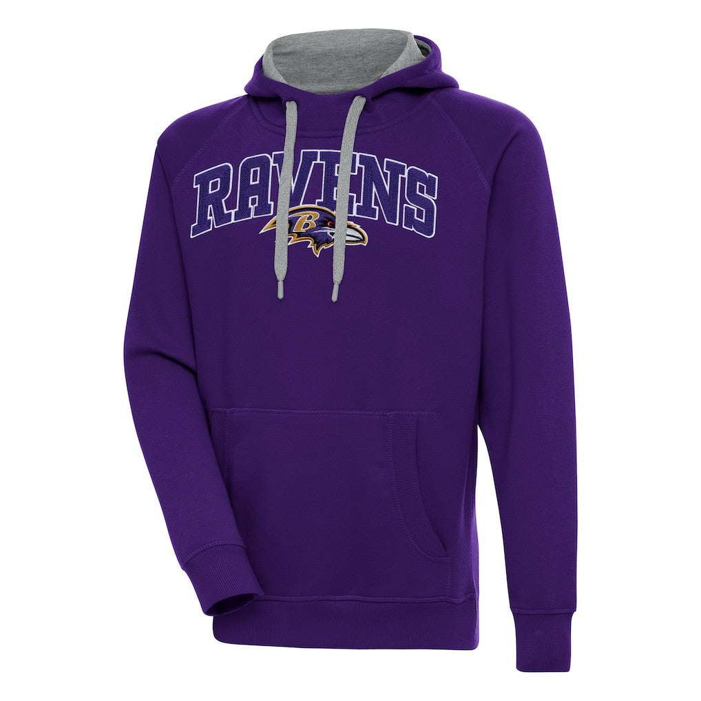 Baltimore Ravens Antigua Victory Pullover Hoodie - Purple Hoodies