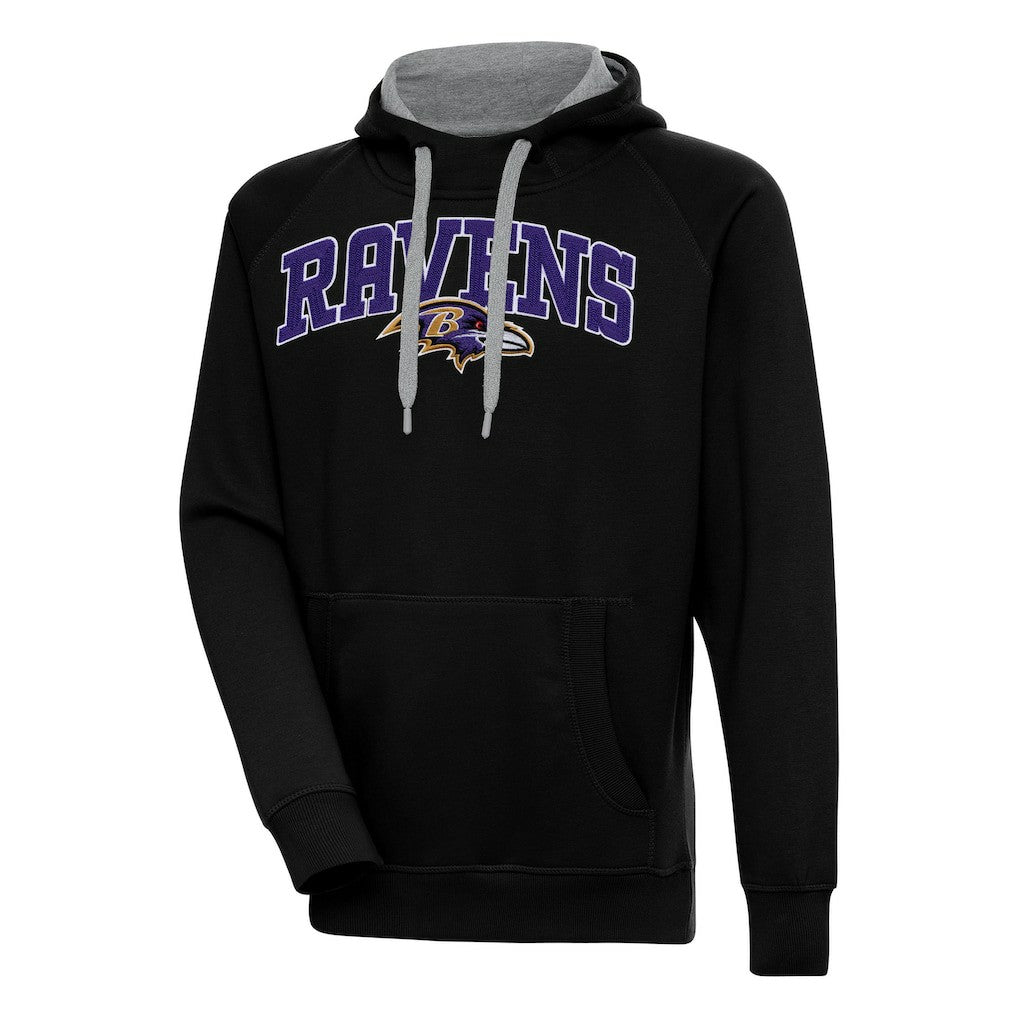 Baltimore Ravens Antigua Victory Pullover Hoodie - Black Hoodies