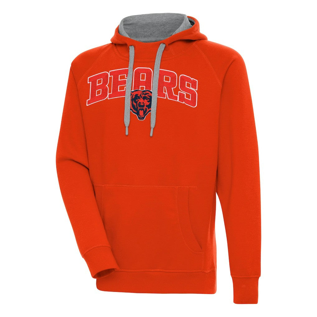 Chicago Bears Antigua Victory Pullover Hoodie - Orange Hoodies