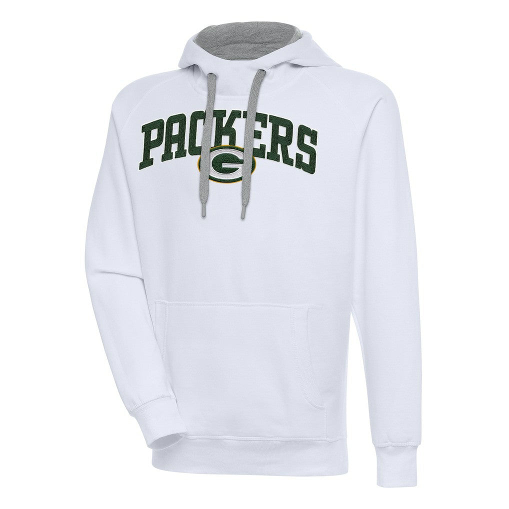 Green Bay Packers Antigua Victory Pullover Hoodie - White Hoodies