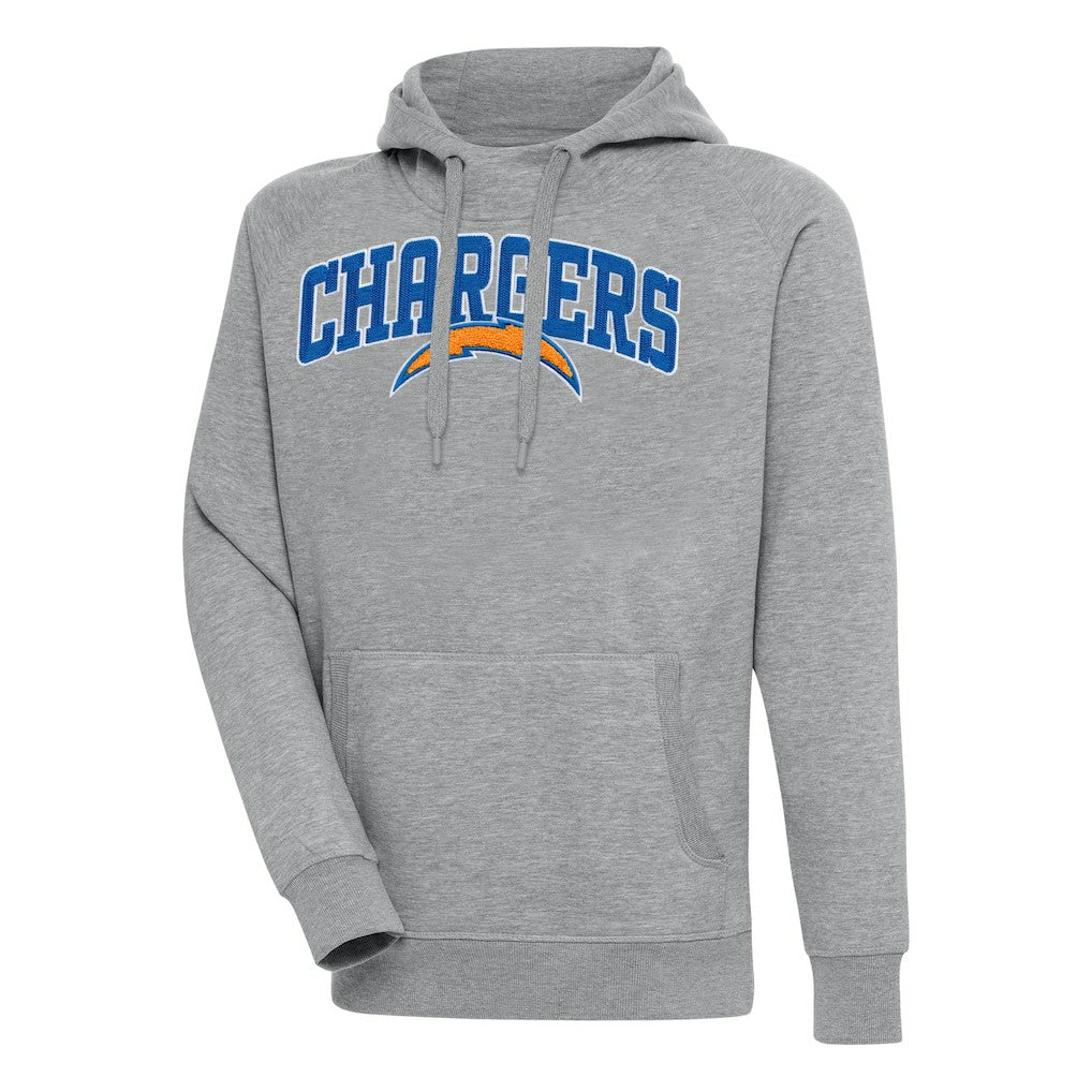 Los Angeles Chargers Antigua Victory Pullover Hoodie - Heather Gray Hoodies