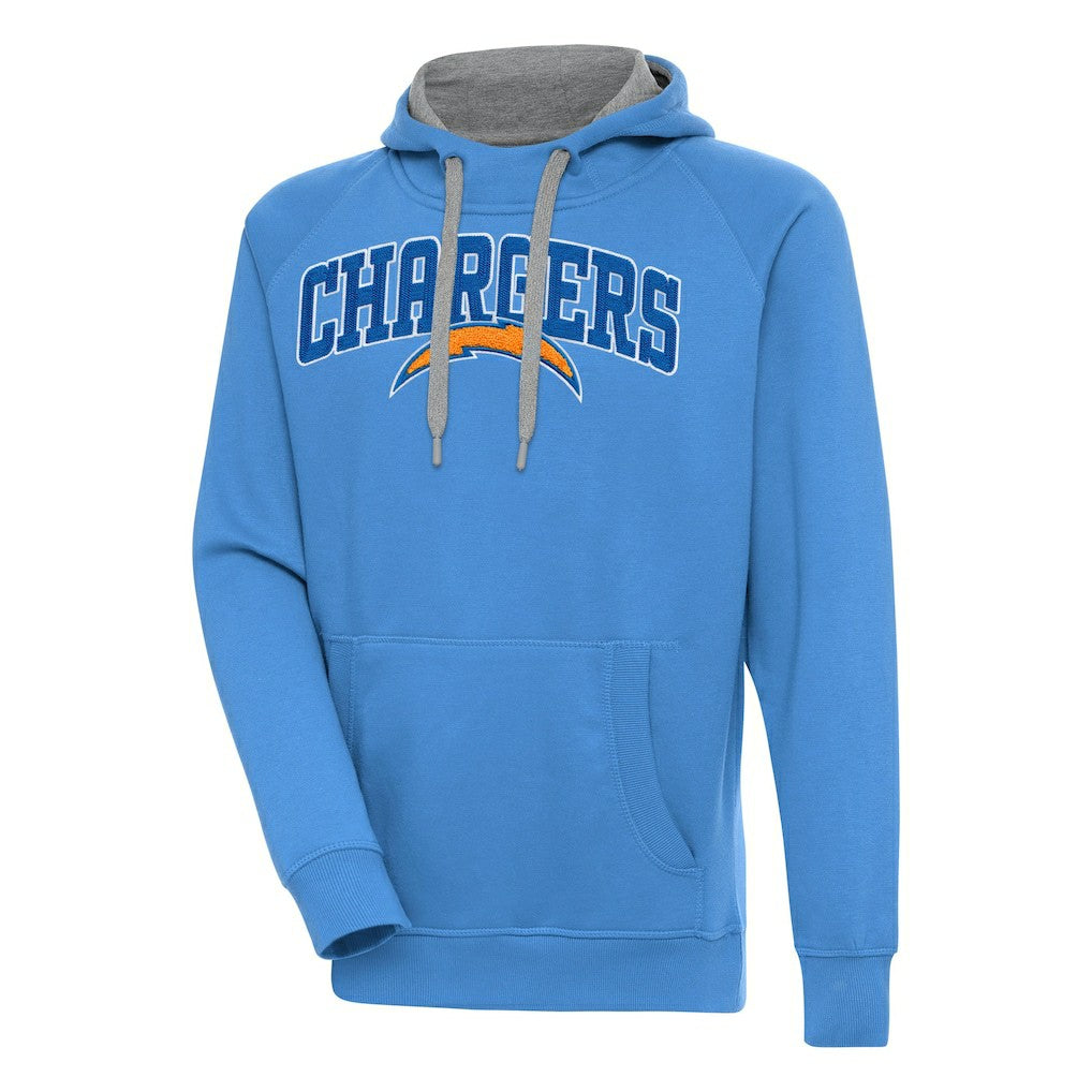 Los Angeles Chargers Antigua Victory Pullover Hoodie - Powder Blue Hoodies