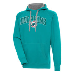 Miami Dolphins Antigua Victory Pullover Hoodie - Aqua Hoodies