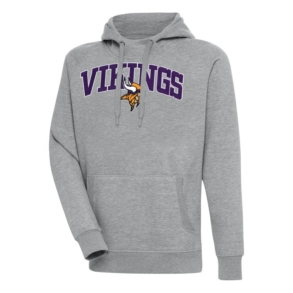Minnesota Vikings Antigua Victory Pullover Hoodie - Heather Gray Hoodies