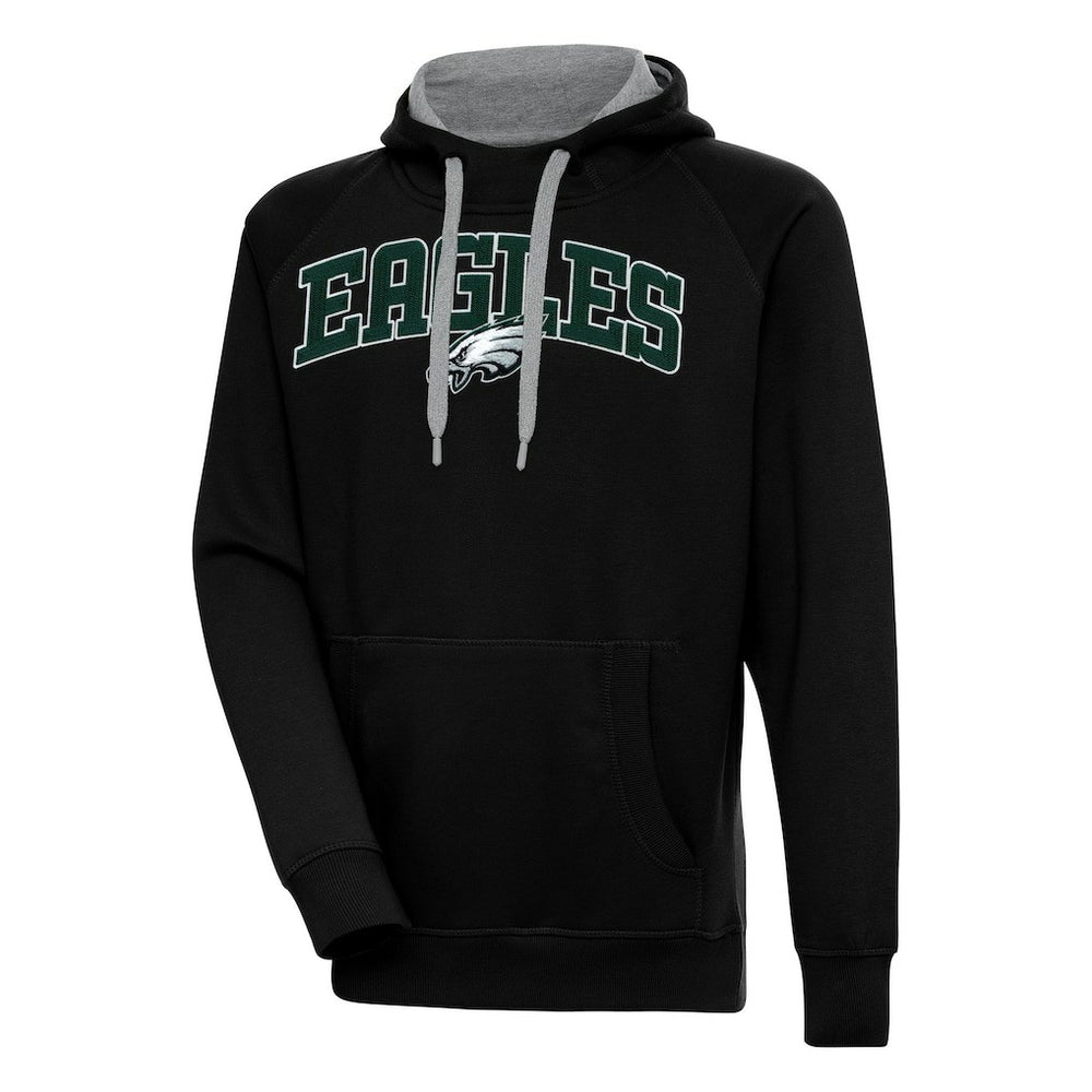 Philadelphia Eagles Antigua Victory Pullover Hoodie - Black Hoodies