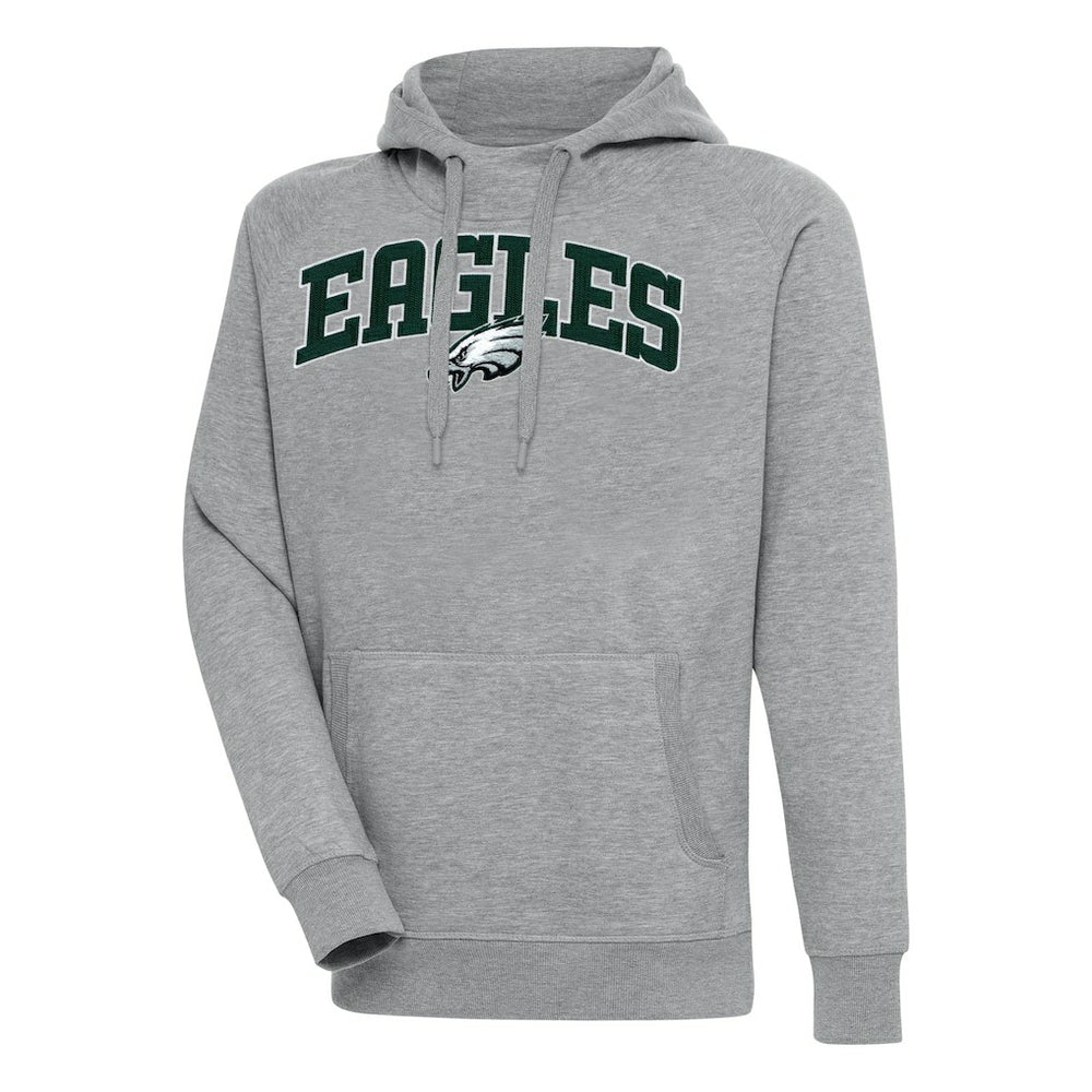 Philadelphia Eagles Antigua Victory Pullover Hoodie - Heather Gray Hoodies