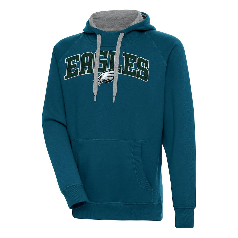 Philadelphia Eagles Antigua Victory Pullover Hoodie - Midnight Green Hoodies