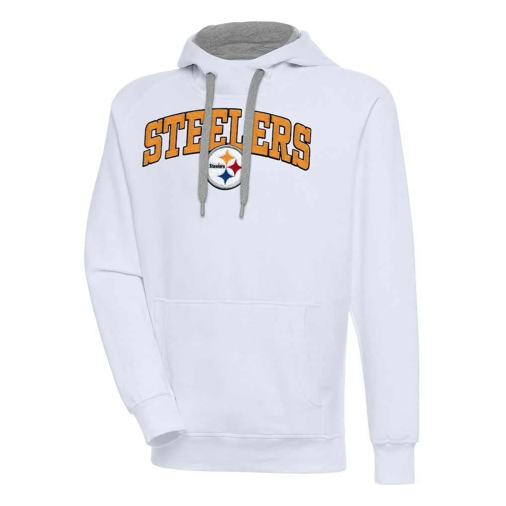 Pittsburgh Steelers Antigua Victory Pullover Hoodie - White Hoodies