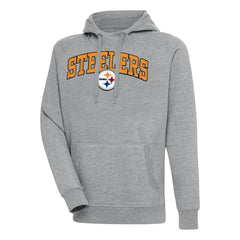 Pittsburgh Steelers Antigua Victory Pullover Hoodie - Heather Gray Hoodies