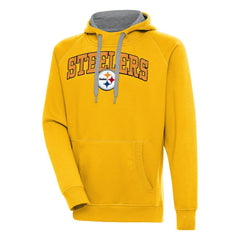 Pittsburgh Steelers Antigua Victory Pullover Hoodie - Gold Hoodies