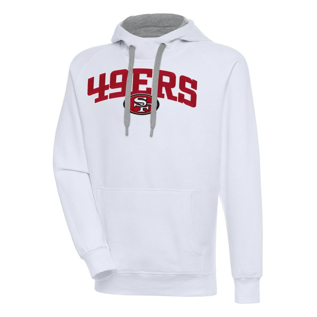 San Francisco 49ers Antigua Victory Pullover Hoodie - White Hoodies
