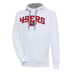San Francisco 49ers Antigua Victory Pullover Hoodie - White Hoodies