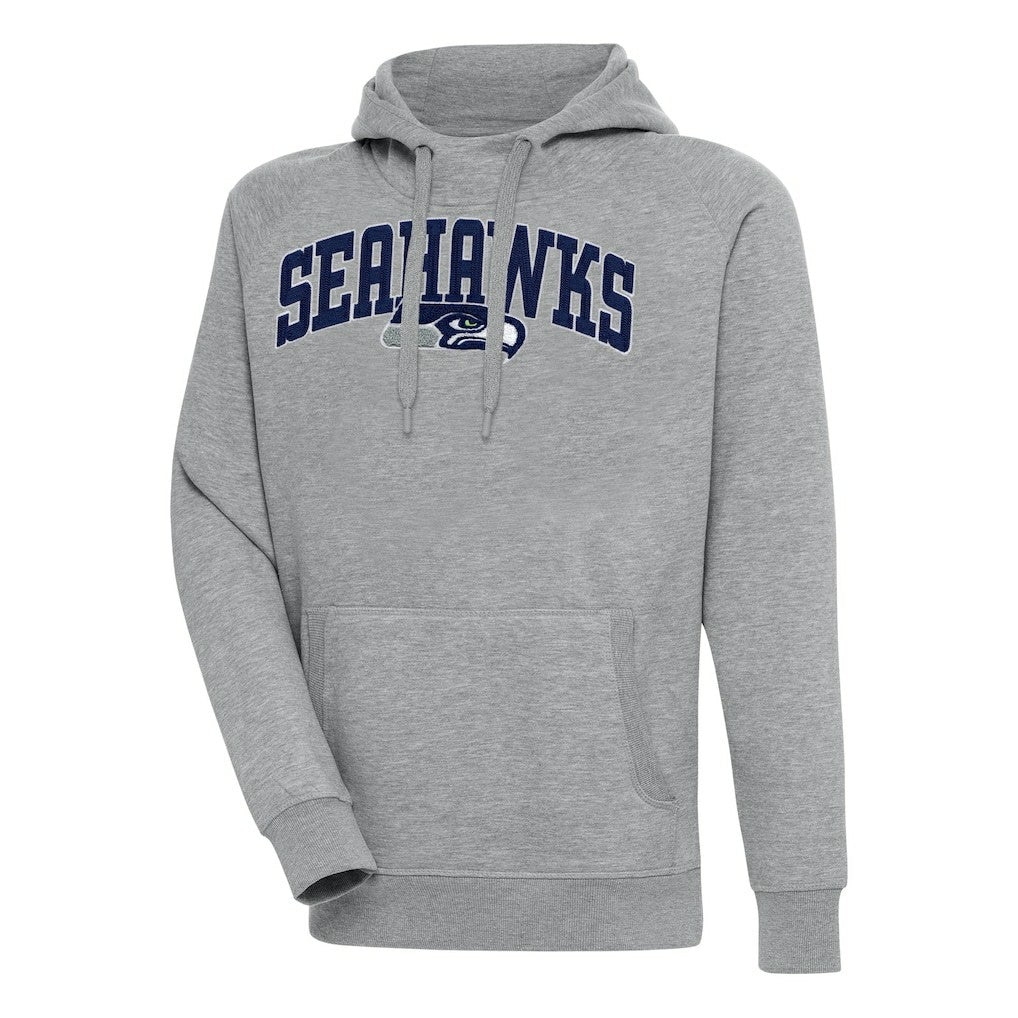Seattle Seahawks Antigua Victory Pullover Hoodie - Heather Gray Hoodies
