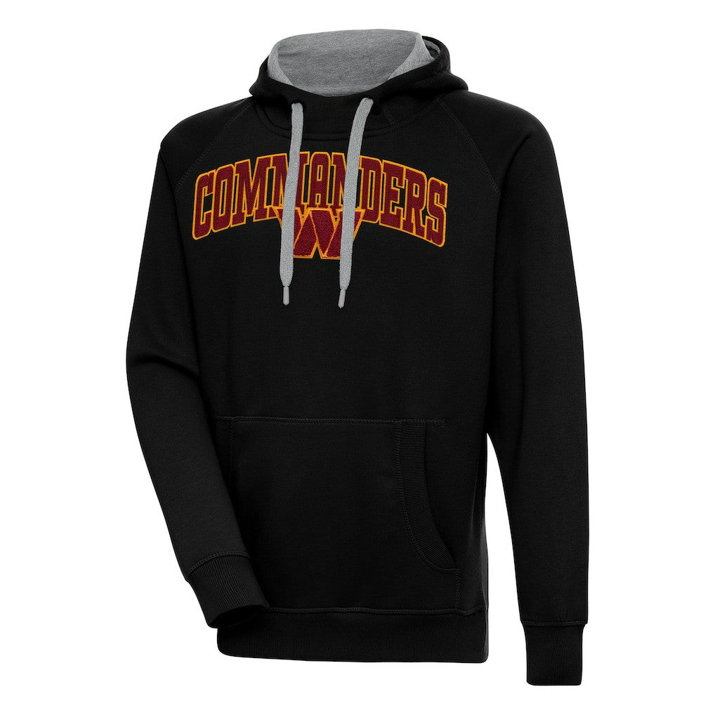 Washington Commanders Antigua Victory Pullover Hoodie - Black Hoodies