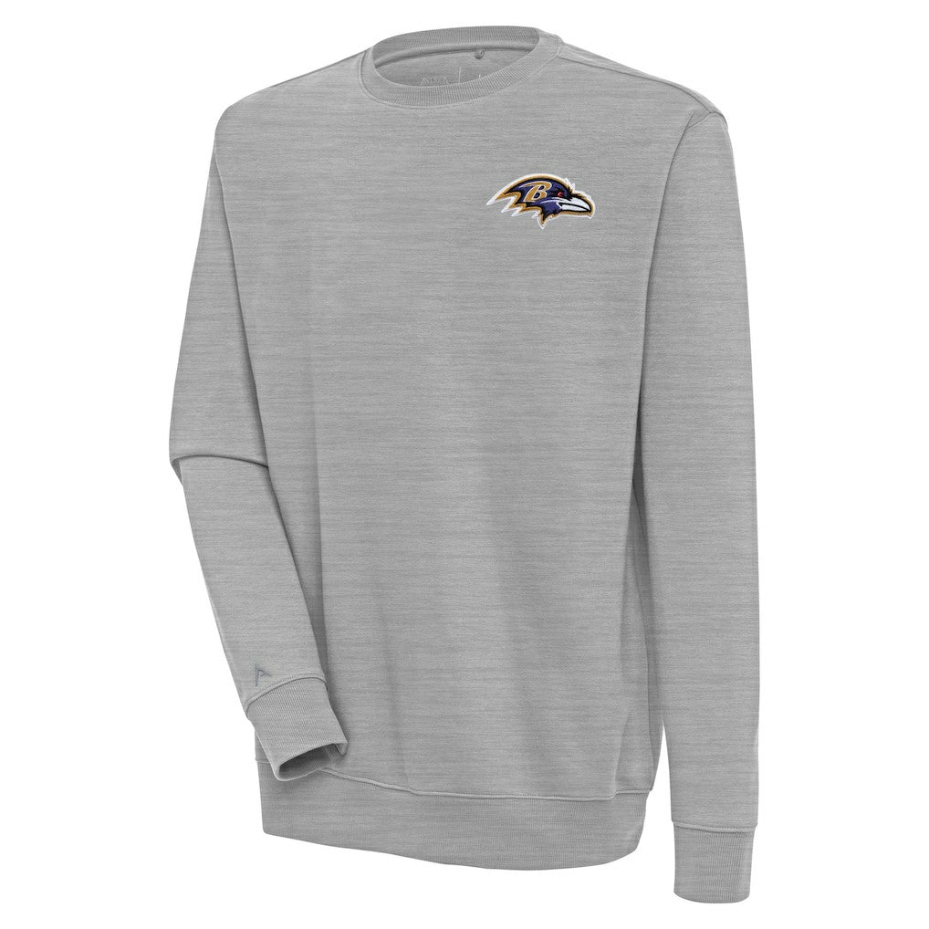 Baltimore Ravens Antigua Victory Pullover Sweatshirt - Heather Gray Pullover