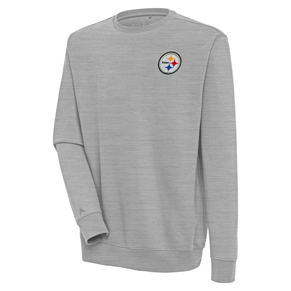 Pittsburgh Steelers Antigua Victory Pullover Sweatshirt - Heather Gray Pullover