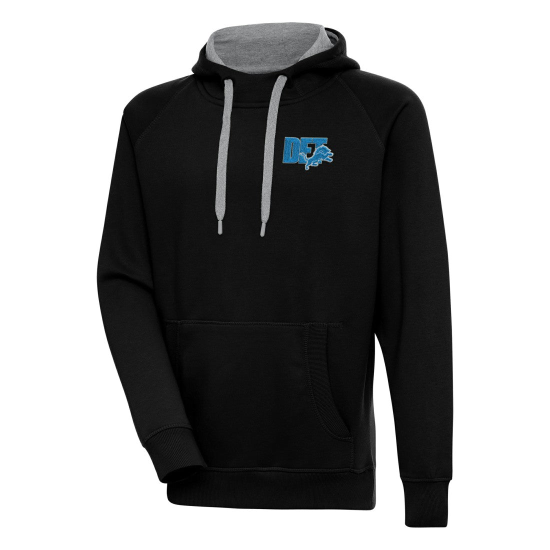 Detroit Lions Antigua Victory Pullover Hoodie - Black Hoodies