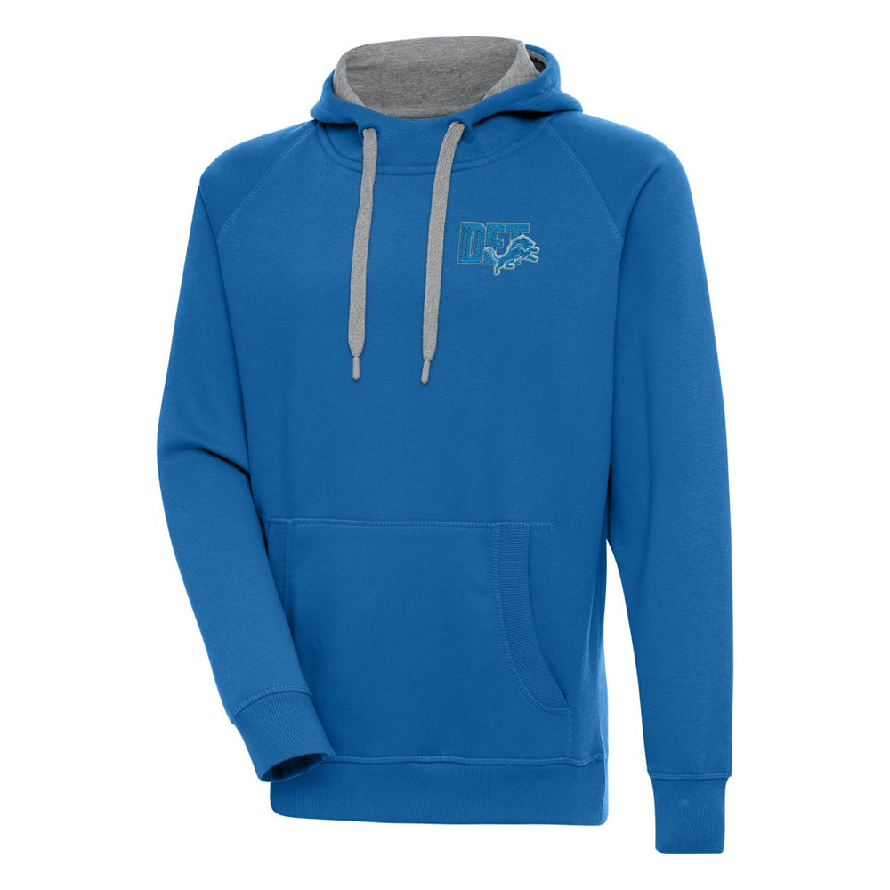 Detroit Lions Antigua Victory Pullover Hoodie - Blue Hoodies