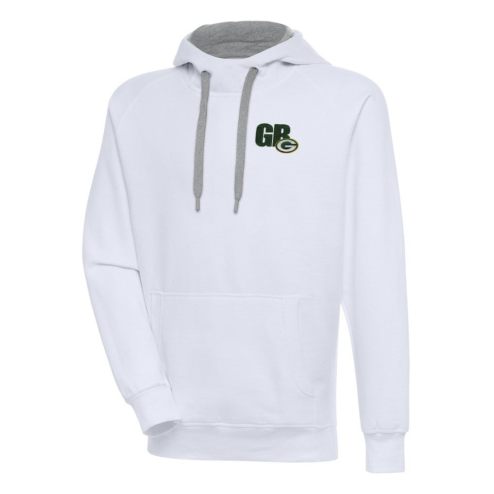 Green Bay Packers Antigua Victory Pullover Hoodie - White Hoodies