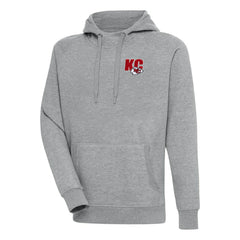 Kansas City Chiefs Antigua Victory Pullover Hoodie - Heather Gray Hoodies